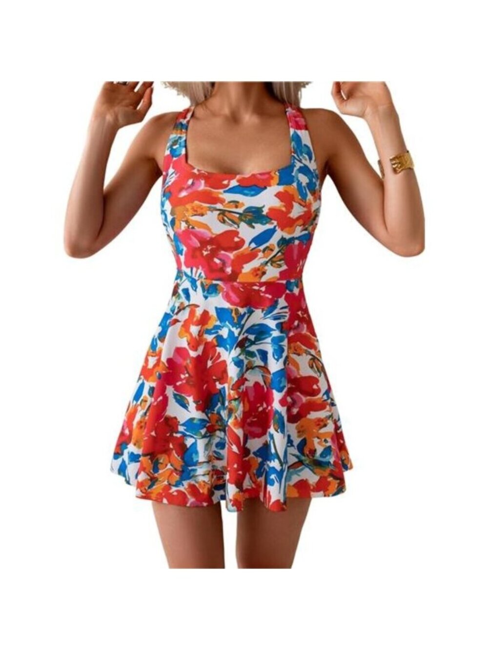 Women's One Piece Swimsuit Tummy Control Modest Full Coverage with Skirt